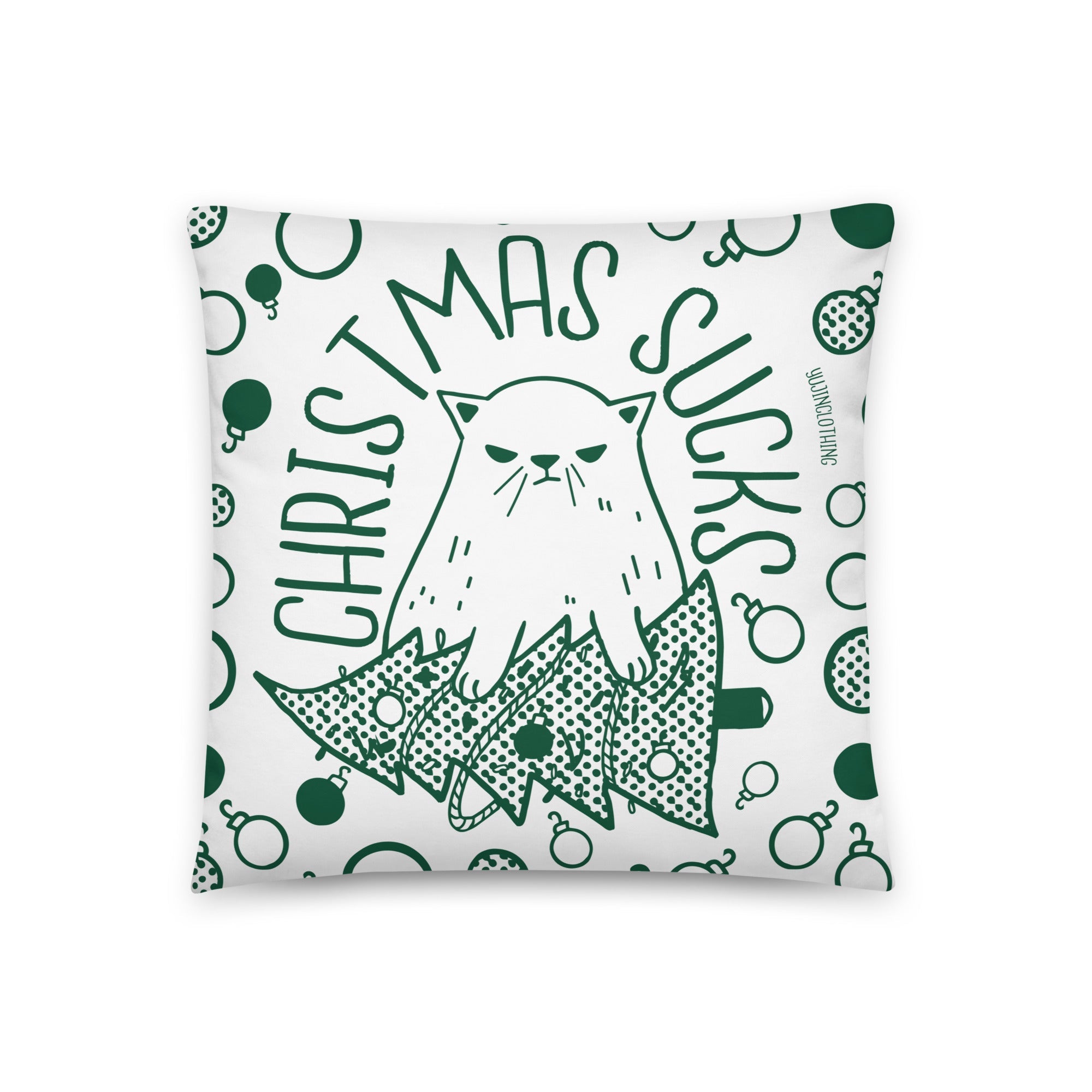 Christmas Sucks Cat Pillow
