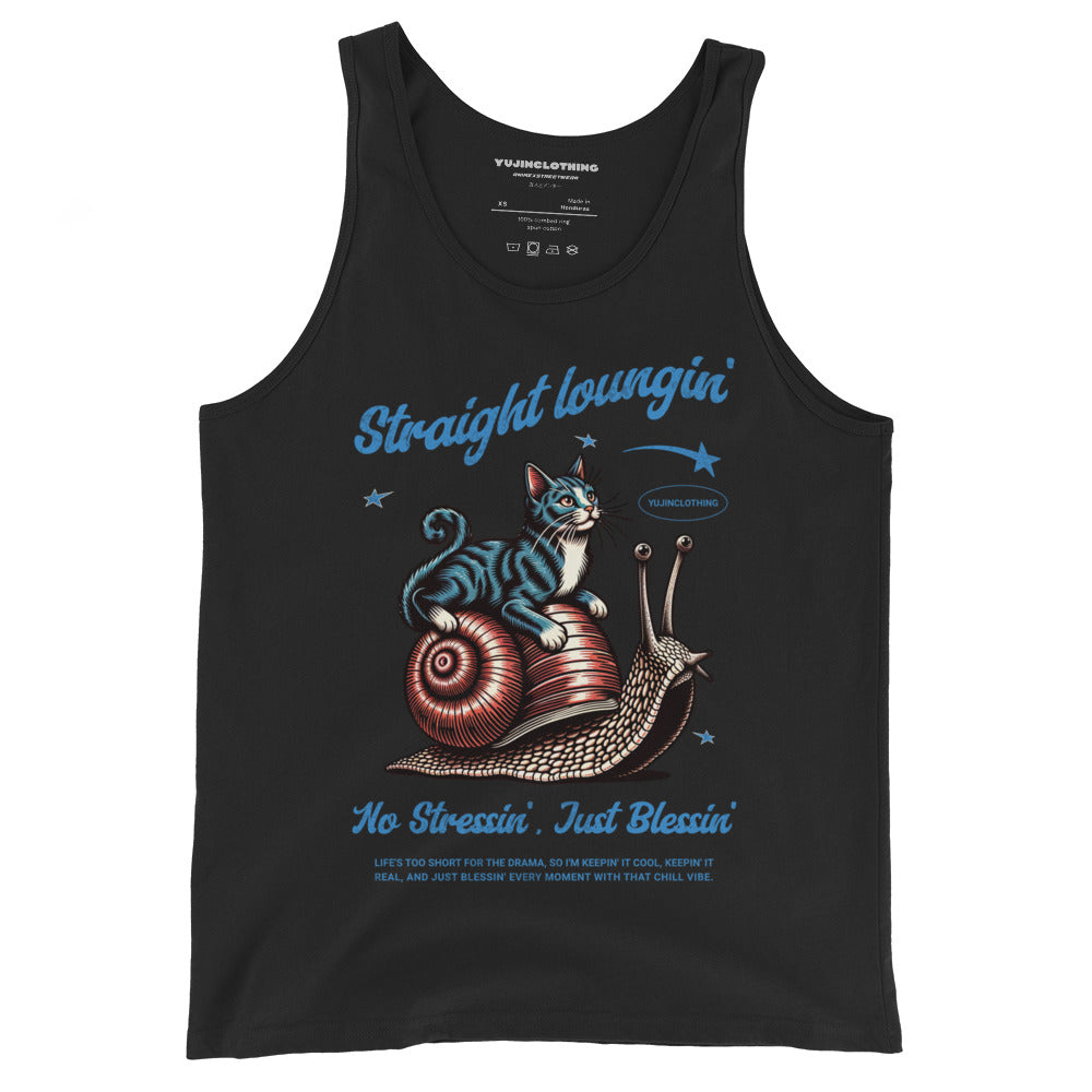Straight Loungin' Cat Tank Top